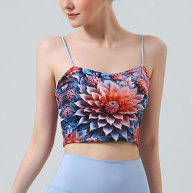 【126元任选2件】跃牌【漫西】系列 新款印花美背心瑜伽服套装女运动文胸健身内衣九分裤Y131