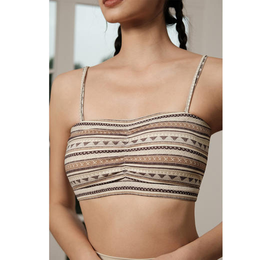 【126元任选2件】跃牌【漫西】系列 复古波西米亚风bra 吊带运动文胸女带胸垫健身内衣瑜伽服背心聚拢Y219 商品图0