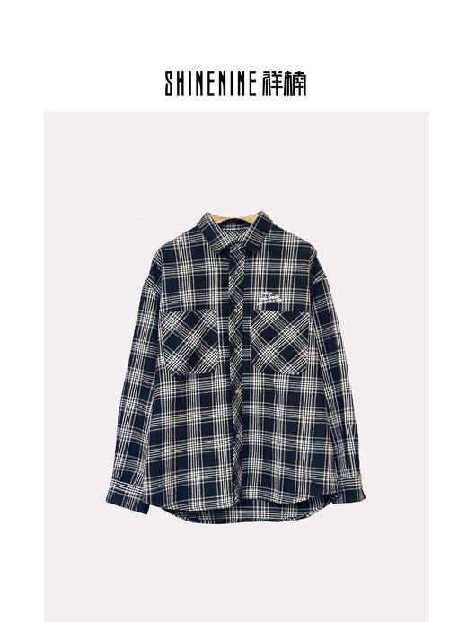 34402139格纹字母长袖衬衫 商品图0