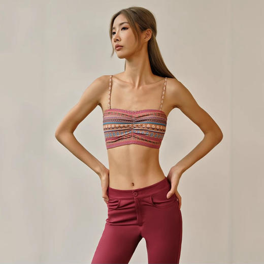 【126元任选2件】跃牌【漫西】系列 复古波西米亚风bra 吊带运动文胸女带胸垫健身内衣瑜伽服背心聚拢Y219 商品图1