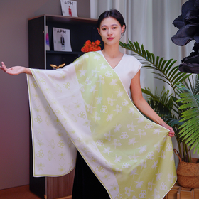 青云染/ClouDyeing【风筝元素】抗皱桑蚕丝披肩方巾长巾