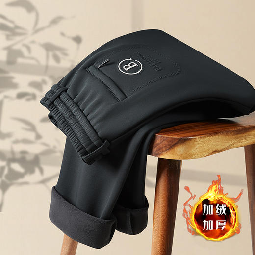 【新款DX】大依优型大码男装加绒直口直筒运动裤运动休闲长裤加肥加大弹力舒适 商品图4