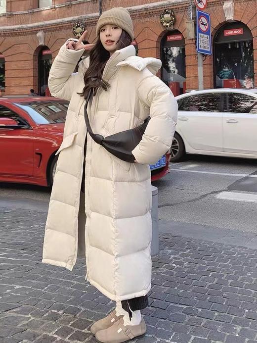 【YW】无忧购韩系秋冬美拉德50%白鸭绒翻盖大被子长款连帽羽绒服外套24101# 商品图2