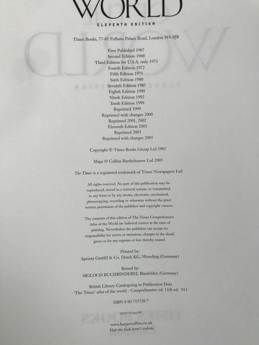 47*33cm特装本！泰晤士世界综合地图集 数百幅彩色插图与地图 精装带书匣 商品图3