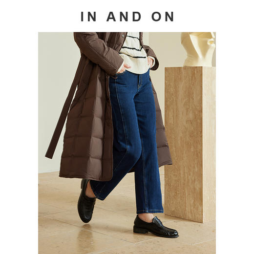 54486 IN AND ON 自由定理 脚口开衩直筒显瘦弹力牛仔裤 商品图3