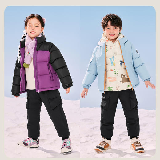 【羽绒裤】迷你巴拉男童三防冬季保暖长裤防水防油污儿童裤子 商品图2