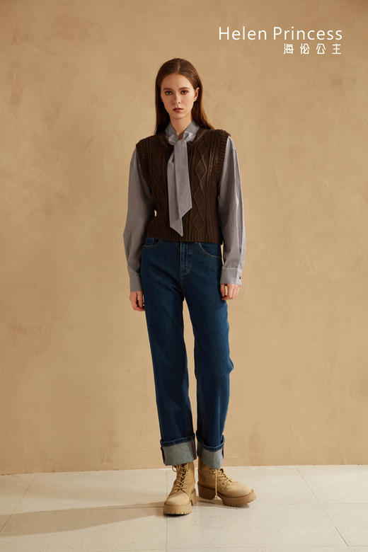 假两件马甲针织衬衫 商品图1