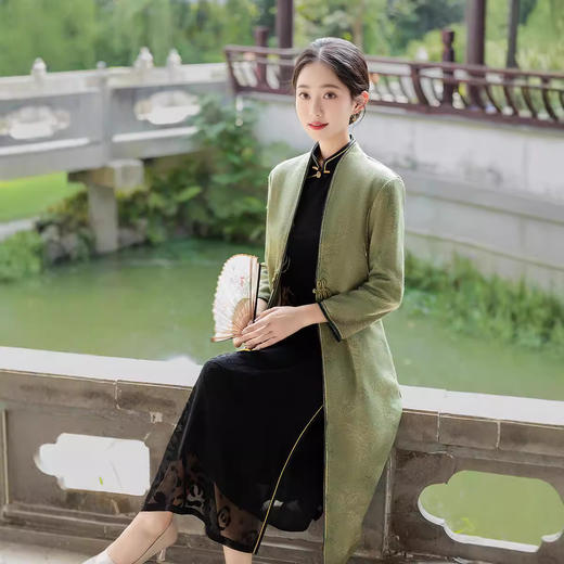 新款新中式国风女装气质旗袍外套QMR 商品图0