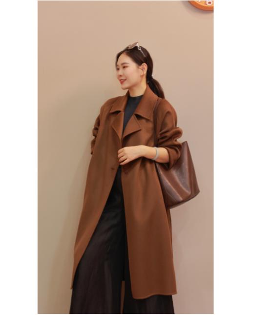 【抖音专属】羊绒大衣（24801824-巧克力色） 商品图0