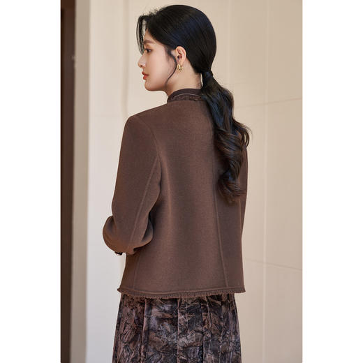 剩S/M/L/XL 【羊毛双面呢外套】米思阳2026春冬季新款法式精致短款毛呢外套高级感羊毛上衣女3660 商品图5