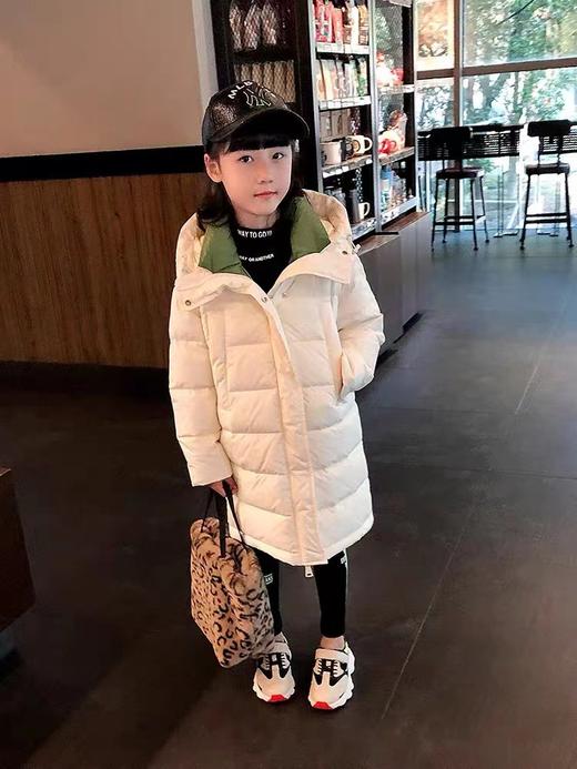 【加厚鸭绒填充，保暖效果更胜一筹~】儿童韩版羽绒服 女童男童中长款过膝 中小童大童宝宝加厚白鸭绒童装-QQ 商品图7