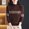 CC-101-56871慵懒风秋冬毛衣女2024新款时尚半高领咖色上衣厚款内搭针织打底衫 商品缩略图1