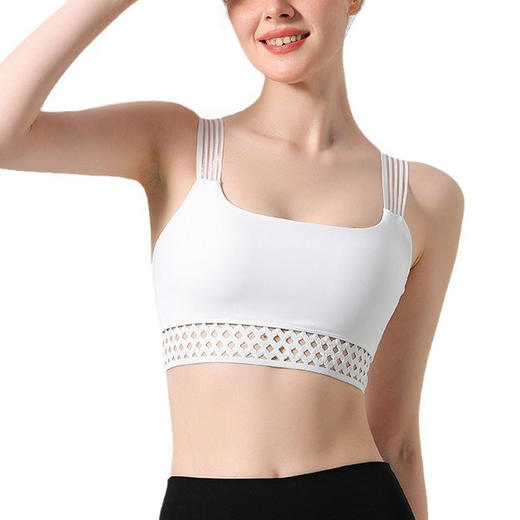 【126元任选2件】跃牌【漫西】系列 下摆网眼背心瑜伽服女运动文胸防震聚拢健身内衣bra Y316 商品图4