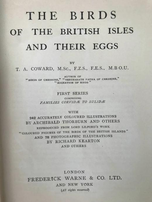 1932-1936年 不列颠群岛鸟类与鸟卵图鉴（3卷） 数百幅彩色插图 漆布精装64开 商品图2