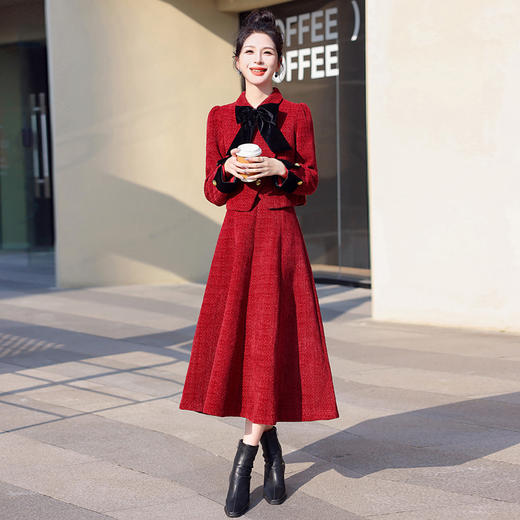 高级感小香风外套半裙两件套裙YF9696 商品图0