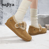 Safiya/索菲娅2024秋冬保暖加绒一脚蹬外穿平底羊羔毛毛勃肯鞋 SF44112035 商品缩略图2