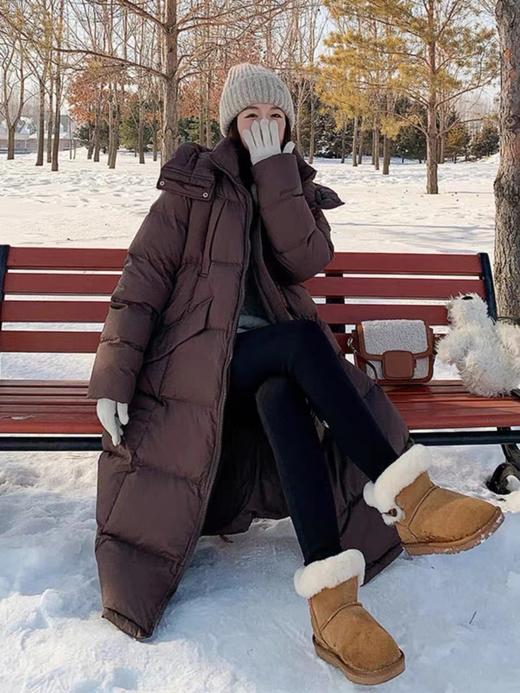 【YW】无忧购韩系秋冬美拉德50%白鸭绒翻盖大被子长款连帽羽绒服外套24101# 商品图7