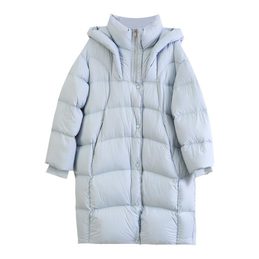 玳莎加厚中长款羽绒服女2024年冬季新款羽绒蓬松茧型立领连帽外套  ED41307 商品图4