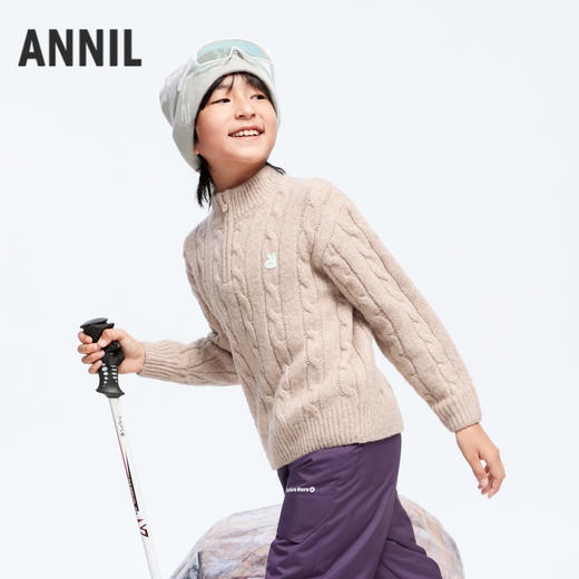 男童潮趣扭花保暖毛衣冬季新款安奈儿童装实体店同款AB444604 商品图2