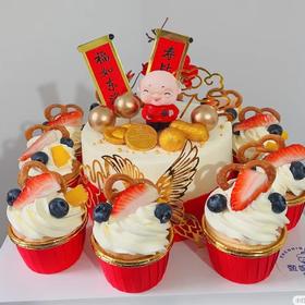 T【纸杯蛋糕组合】祝寿蛋糕001