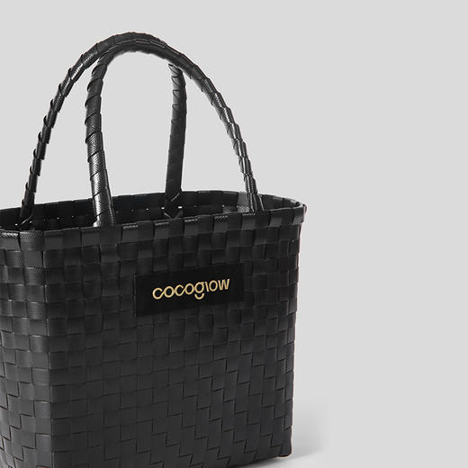 cocoglow·黑金系列中号女士手提包泰国手工工艺编织包菜篮子中号 商品图2