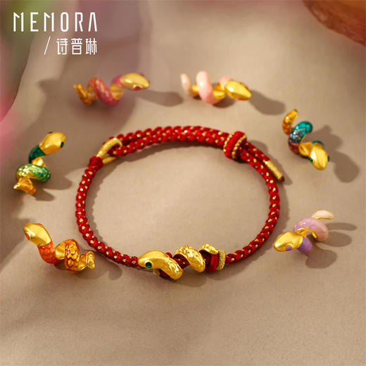 卷卷蛇-小版 金蛇腾飞 足金蛇转运珠国潮中国风黄金生肖蛇宝宝礼物MEMORA诗普琳HP8244 商品图4