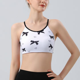 【126元任选2件】跃牌【漫西】系列 新款瑜伽蝴蝶印花健身美背套装瑜伽服背心女带胸垫运动文胸长裤Y217