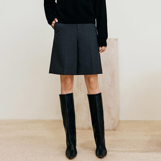 玳莎百慕大高腰中裤24年秋冬新款通勤气质显瘦直筒西装短裤五分裤  ED36201 商品图0