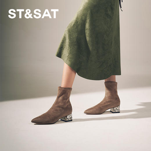 星期六闪耀钻跟显瘦百搭时装靴SSC4116357 商品图4
