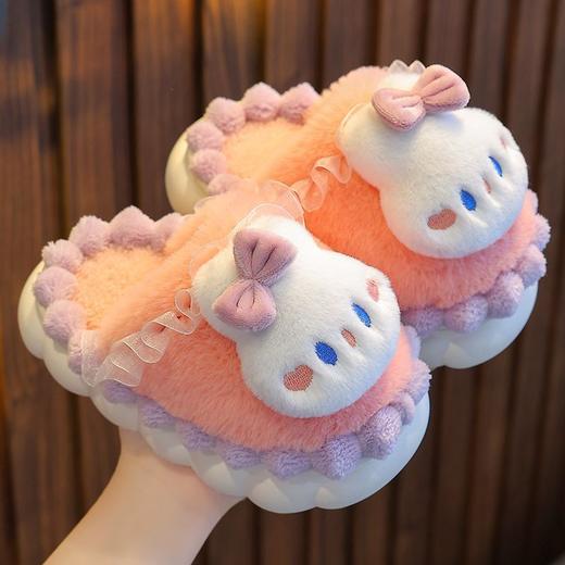 【立体卡通棉拖从里暖倒外】冬季毛茸茸儿童棉拖鞋，防滑鞋底保暖锁温牢固缝线，包跟防滑保暖婴幼儿宝宝居家小孩棉鞋QQ 商品图9