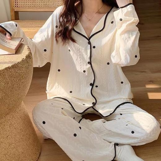 【时髦女孩，简约衫睡衣套装】可爱少女的居家小时光，亲肤宽松舒适透气，新款睡衣女春秋季长袖长裤春秋开衫学生家居服套装QQ 商品图3