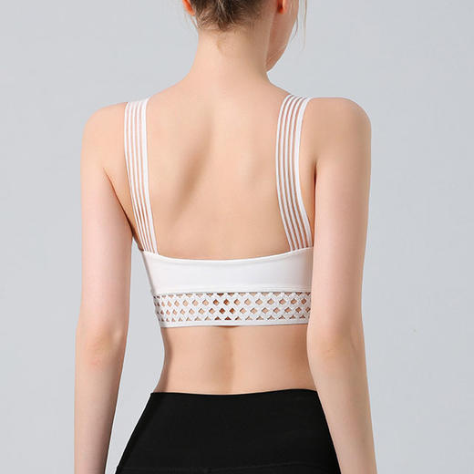 【126元任选2件】跃牌【漫西】系列 下摆网眼背心瑜伽服女运动文胸防震聚拢健身内衣bra Y316 商品图1