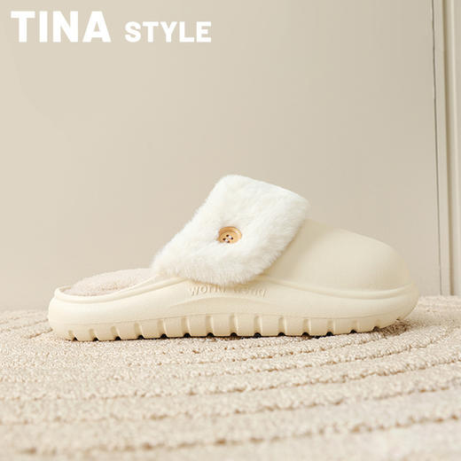 【升级款！为‘冬’而生告别寒冷】一双颜值与柔软并存的舒适棉拖鞋，居家可拆卸防水保暖毛茸茸内里，防滑保暖厚底家用毛绒棉拖男士QQ 商品图2