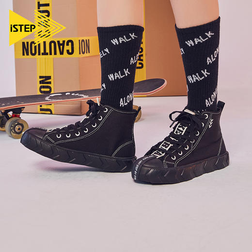 istep设计师款高帮帆布鞋 商品图1