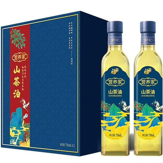中粮  福临门营养家山茶油礼盒750ml*2 商品图0