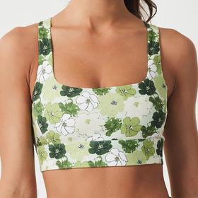 【126元任选2件】跃牌【漫西】系列 印花时尚斜单肩瑜伽服女带胸垫运动文胸健身内衣Y223