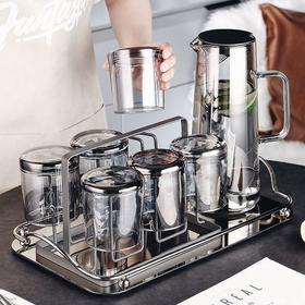 「轻奢质感！ins风水具套装」居家日用冷水壶套装客厅杯子托盘ins风家庭待客餐饮用具套装