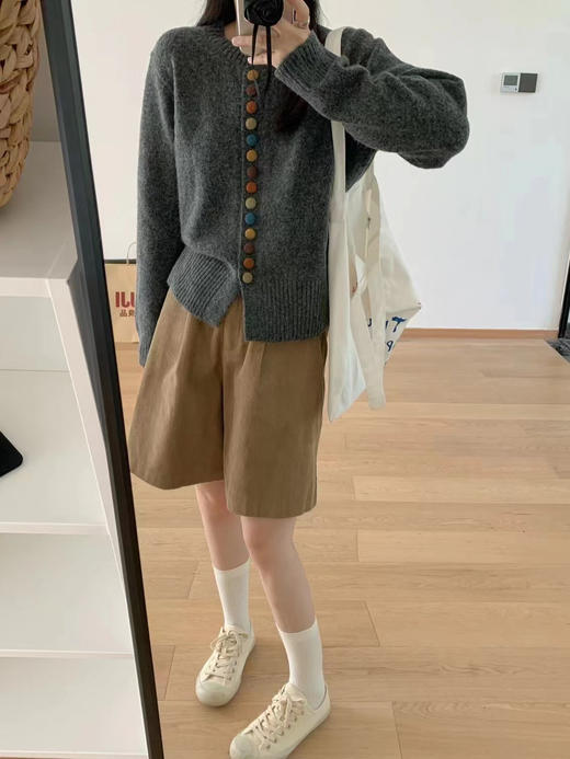 🥰品牌同款【秋季韩系羊毛混纺彩扣针织开衫慵懒毛衣】🎉秋天怎么能没有一件开衫！👍超高品质版本！超~舒~服~面料无敌软糯，🤩和普通开衫不一样的柔软度~！ 商品图3