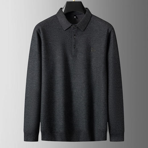 【加绒】【新款DPS】大依优型大码长袖Polo衫翻领男装加肥加大体恤大号上衣胖子 商品图3