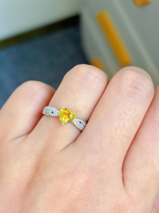 1.22ct 心形黄蓝宝石戒指 商品图0