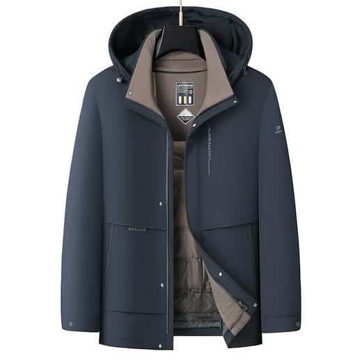 【可拆卸内胆】【新款DX】大依优型大码羽绒服可拆卸内胆可拆卸帽连帽外套加肥加大上衣男士外套胖子 商品图3