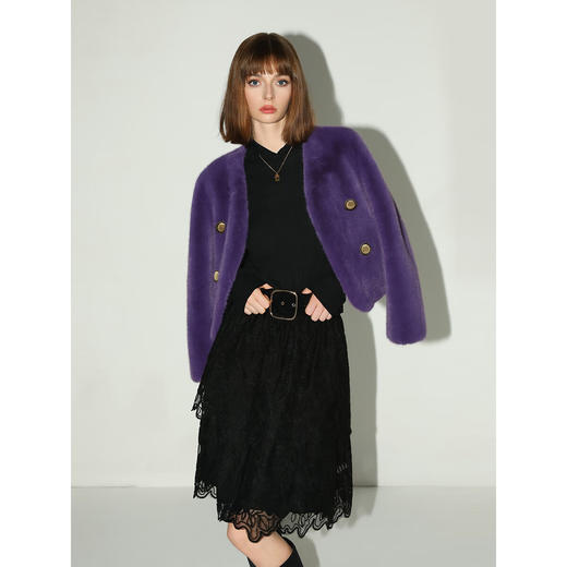 【秒杀】COCOBELLA重工立体刺绣水溶蕾丝半身裙女人味A字短裙HS3093 商品图5