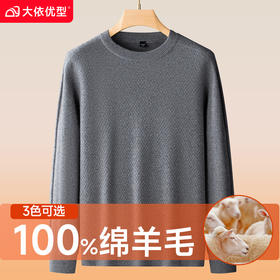 【100%羊毛】【新款DDS】大依优型大码男装羊毛衫圆领毛衣针织衫休闲加肥加大男士胖子大码内搭上衣