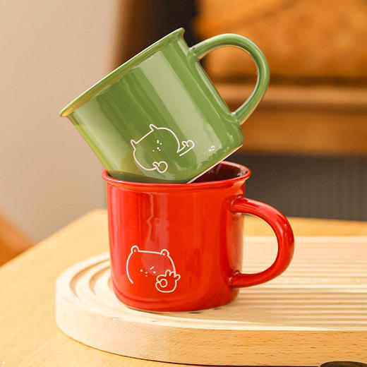 【简笔画反口杯】现代简约陶瓷喝水杯办公室马克杯咖啡杯子礼盒装送朋友 商品图2