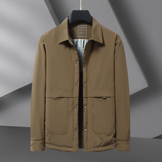 【棉衣】【新款DWN】大依优型大码翻领夹克加棉棉衣外套加肥加大肥佬休闲商务上衣男士胖子 商品图10