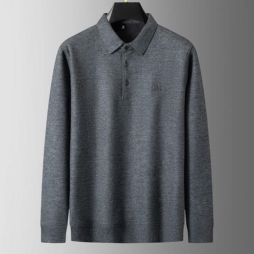 【加绒】【新款DPS】大依优型大码长袖Polo衫翻领男装加肥加大体恤大号上衣胖子 商品图2