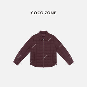 COCO ZONE 90鹅绒小香风菱格polo领羽绒服CC2C2134