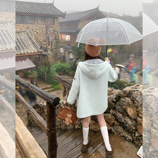 <曾小咸推荐>新品现货秒杀！卖完下架不再补 ！微信粉丝打折价！！连帽毛呢中长款外套 日常329.99/件 立减140 秒杀189.99/件！！白色打底衫 日常119.99 立减60 秒杀59.99！！ 商品图4