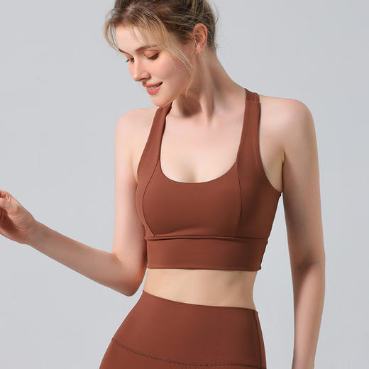 【126元任选2件】跃牌【漫西】系列 运动背心女交叉美背运动内衣舞蹈一体式瑜伽文胸外穿Y181 商品图3