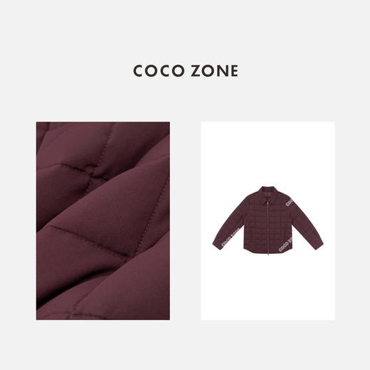 COCO ZONE 90鹅绒小香风菱格polo领羽绒服CC2C2134 商品图2